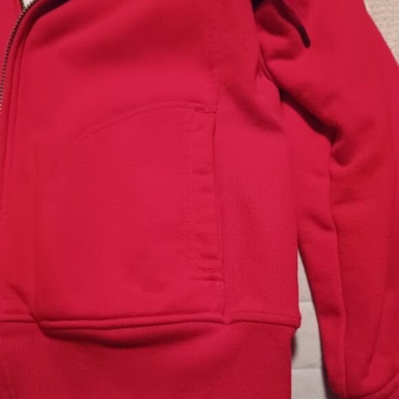 Green Tea Red jacket, size large w/removable fur trimmed hoodie & front zipper - Picture 6 of 15